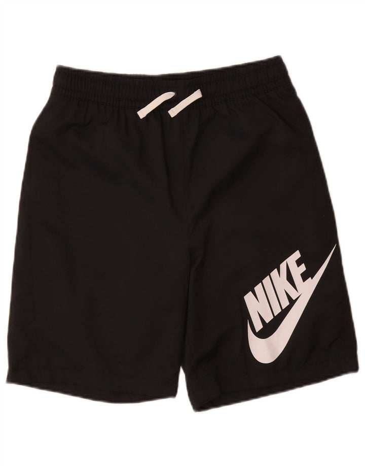 NIKE Boys Graphic Sport Shorts 12-13 Years Large Black Polyester