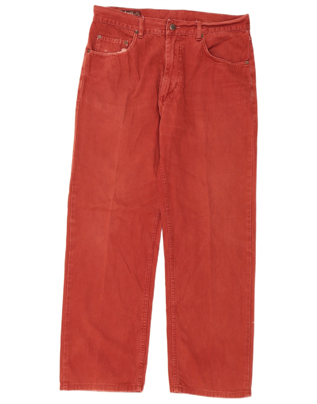 MARLBORO CLASSICS Mens Straight Casual Trousers W33 L29 Maroon Cotton