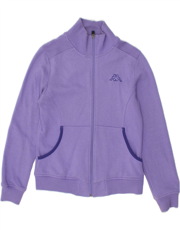 KAPPA Womens Tracksuit Top Jacket UK 12 Medium Purple Cotton Vintage Kappa and Second-Hand Kappa from Messina Hembry 