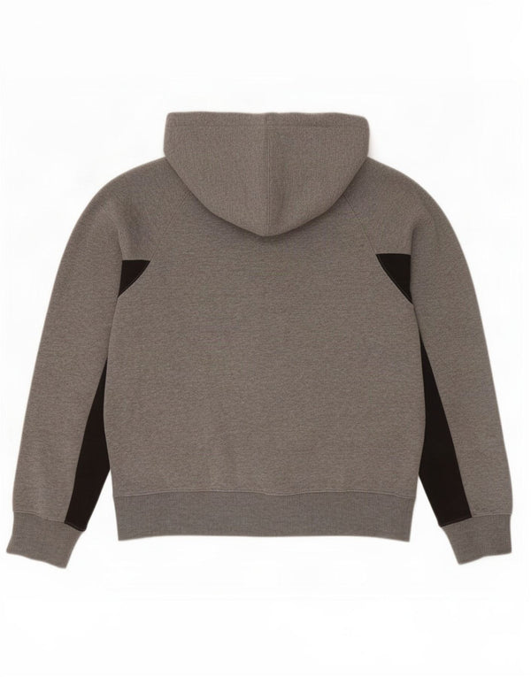 Fila Womens Graphic Zip Neck Hoodie Jumper UK 14 Large Grey Colourblock