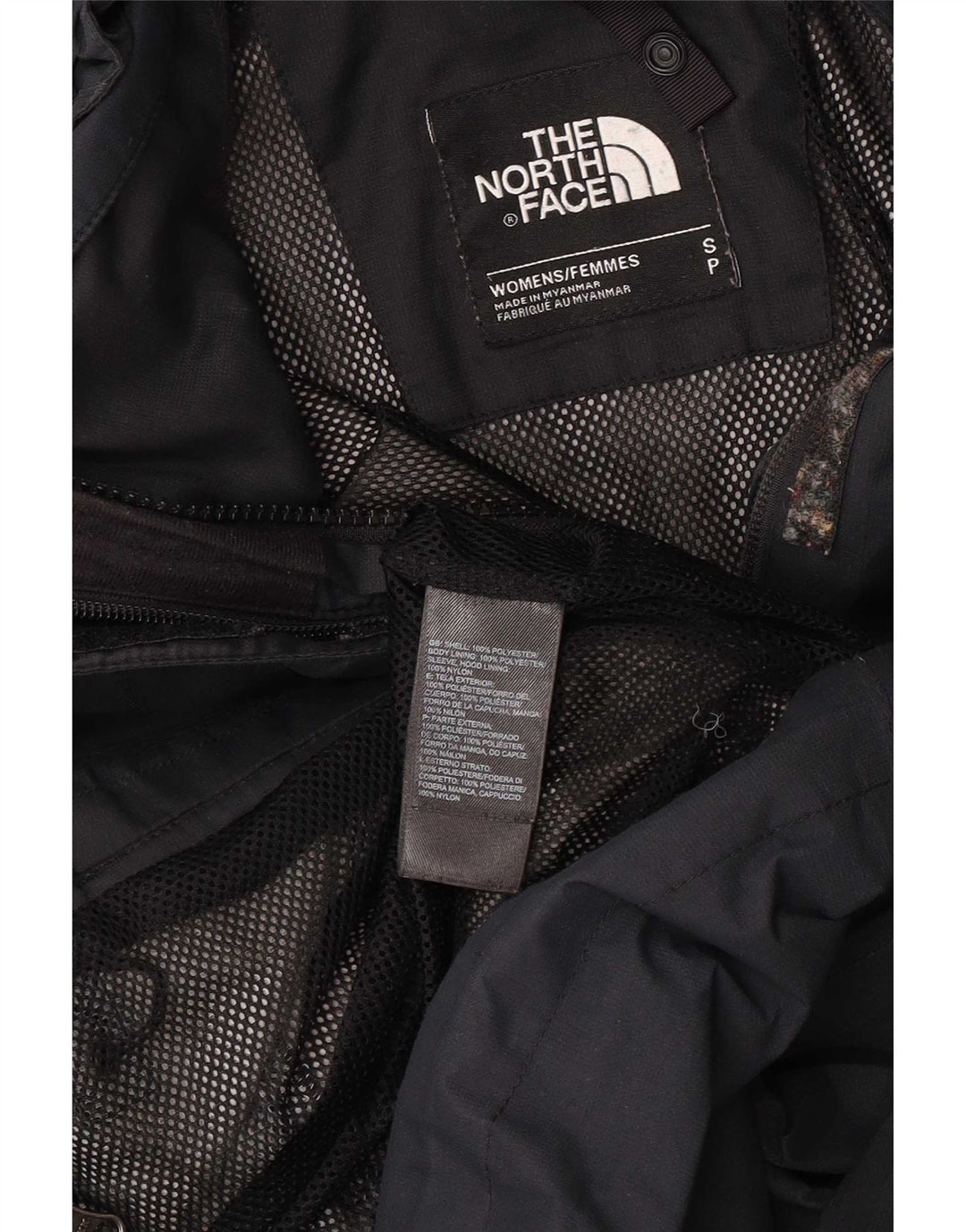 The North Face Womens Hooded Rain Jacket UK 10 Small Black Polyester