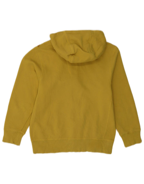 Nike Girls Graphic Zip Hoodie Sweater 10-11 Years Medium Yellow Cotton