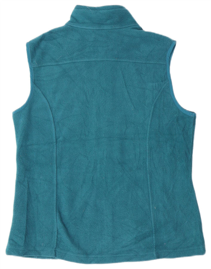 EDDIE BAUER Womens Fleece Gilet UK 16 Large Turquoise Polyester