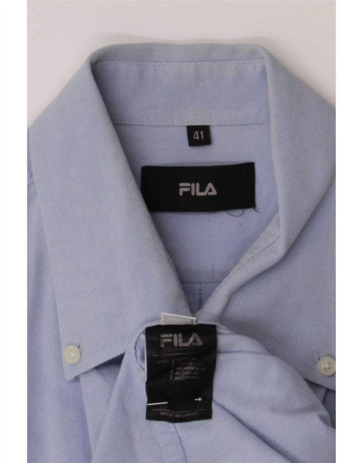 Fila Mens Shirt Size 41 Large Blue Cotton