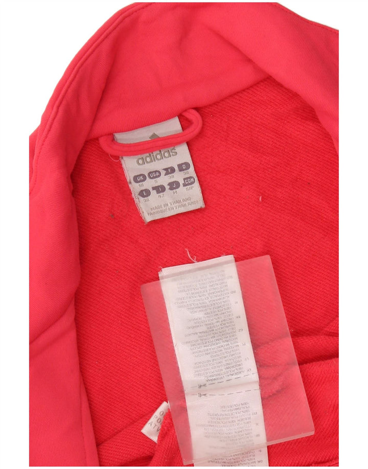ADIDAS Womens Tracksuit Top Jacket UK 10 Small Pink Polyester