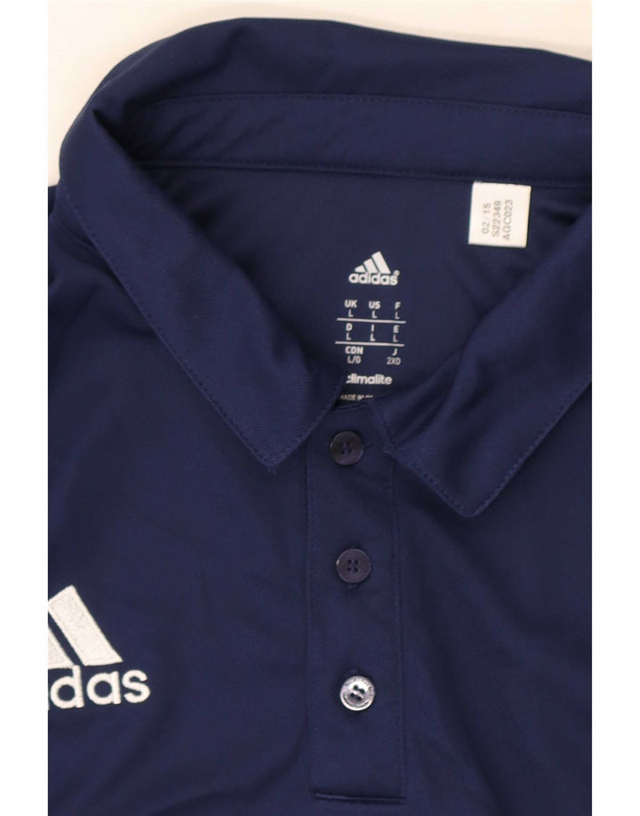 Adidas Mens Climalite Polo Shirt Large Navy Blue Polyester