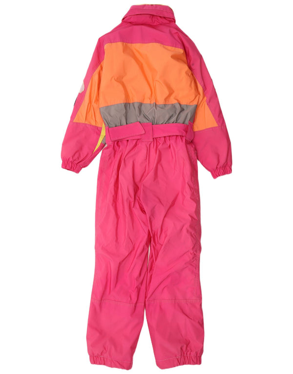 Colmar Womens Graphic Ski Jumpsuit IT 42 Small Pink Colourblock Polyamide