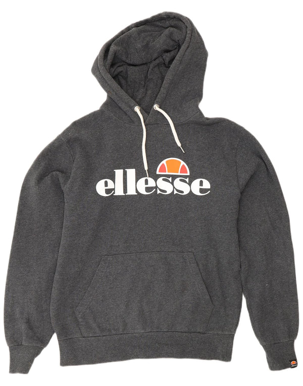 Ellesse Mens Graphic Hoodie Jumper Medium Grey Cotton