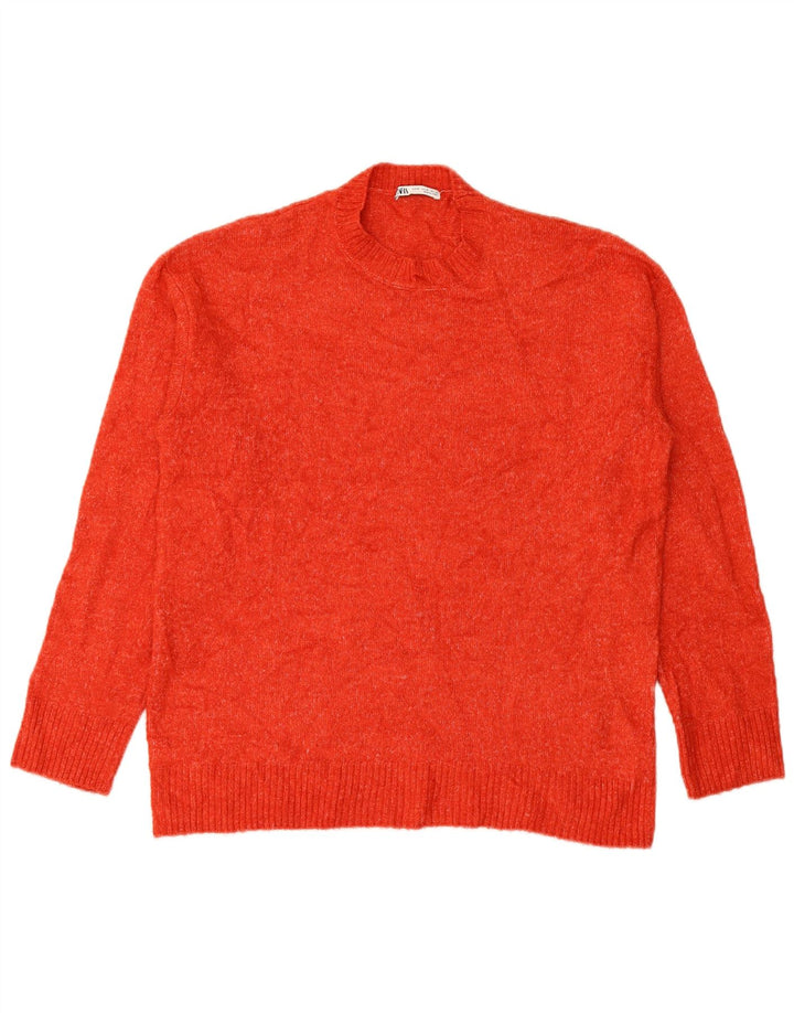 Zara Mens Crew Neck Jumper Sweater Medium Red Polyester
