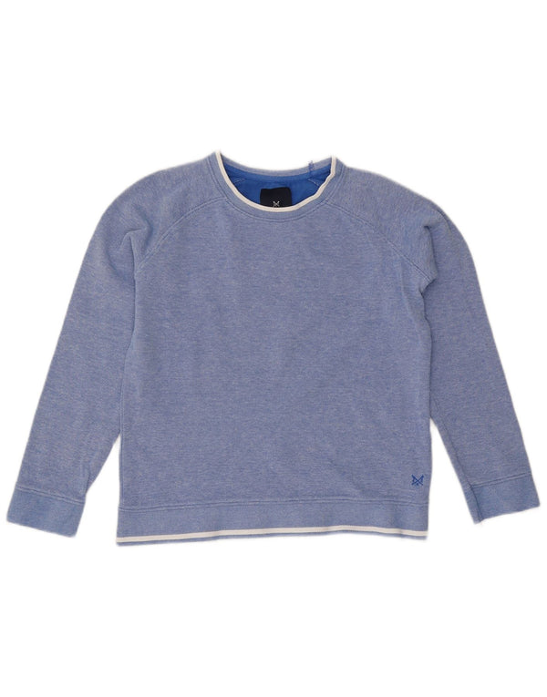 Crew Clothing Boys Neck Jumper Sweater 9-10 Years Blue Flecked Cotton