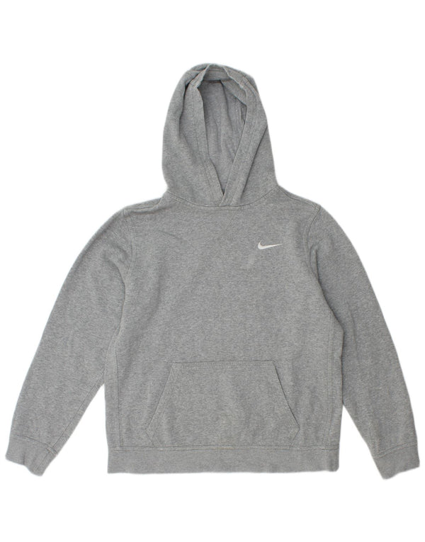 Nike Boys Hoodie Jumper 13-14 Years XL Grey Flecked Cotton