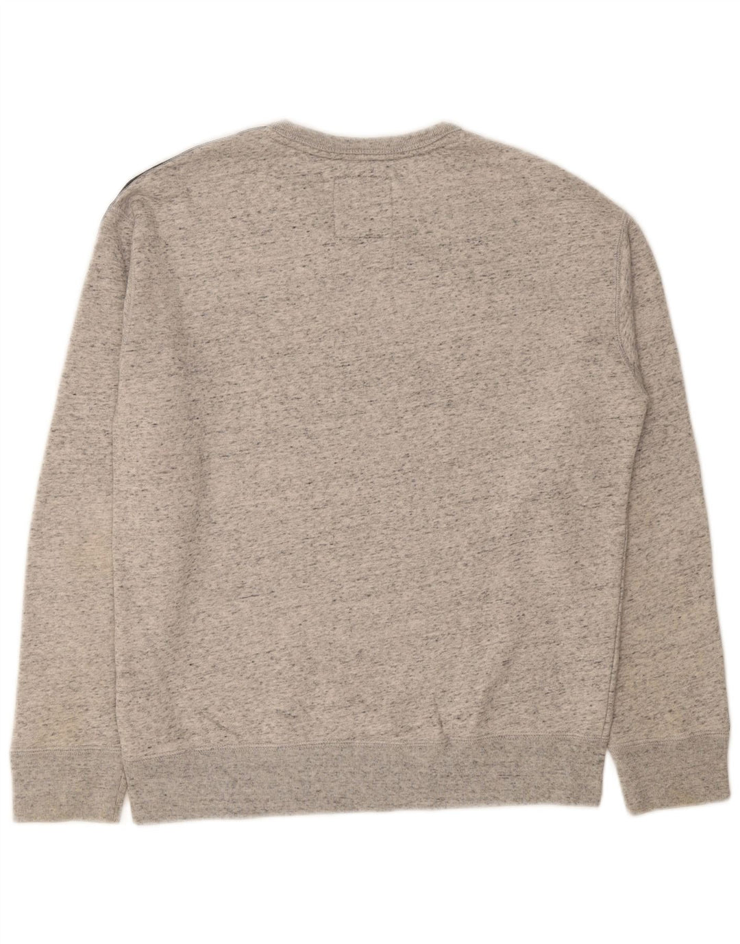 HOLLISTER Mens Graphic Sweatshirt Jumper Medium Grey Flecked Cotton