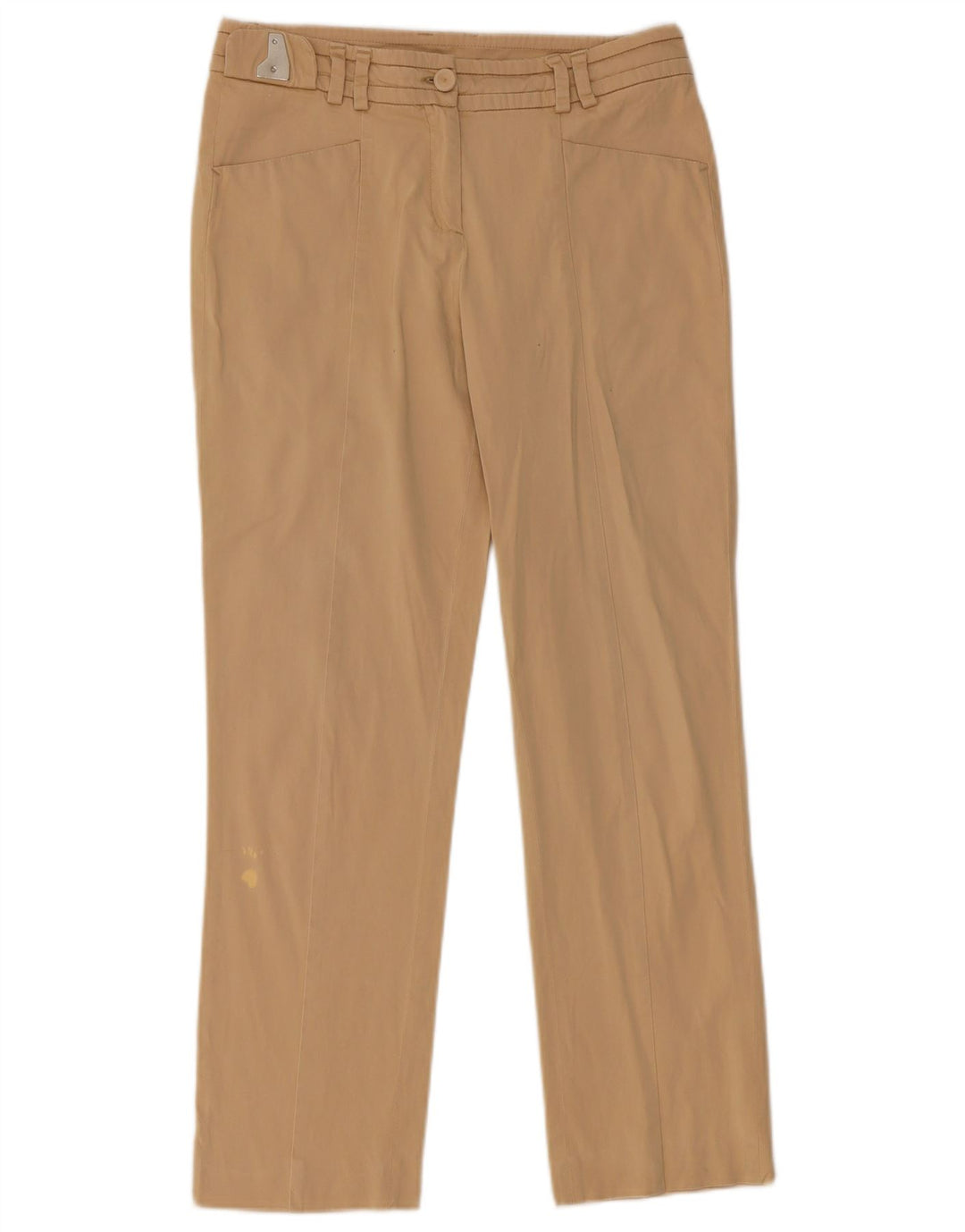 TRUSSARDI Womens Straight Casual Trousers IT 42 Medium W28 L27 Beige
