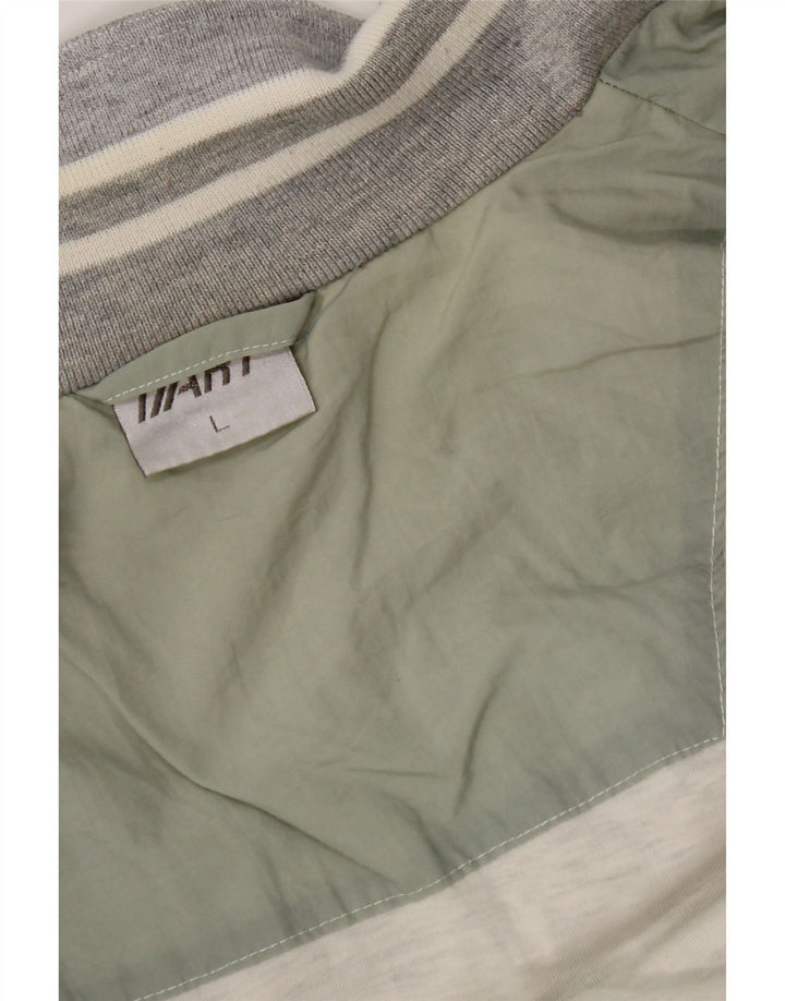 VINTAGE Mens Tracksuit Top Jacket Large Green Colourblock