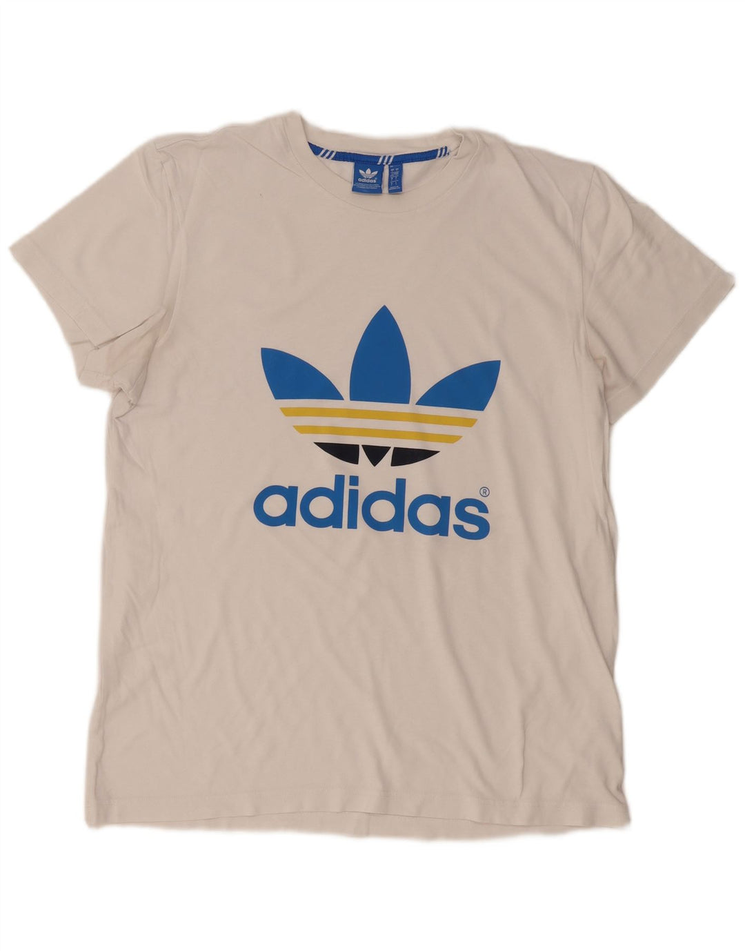 ADIDAS Mens Graphic T-Shirt Top Large White Cotton