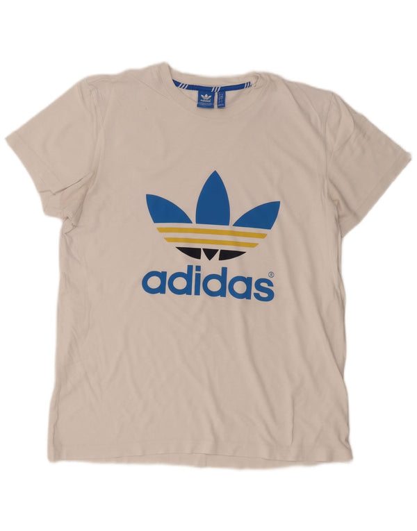 ADIDAS Mens Graphic T-Shirt Top Large White Cotton