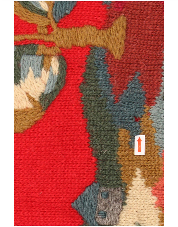 ICELANDIA Womens Oversized Turtle Neck Jumper Sweater UK 10 Small Red