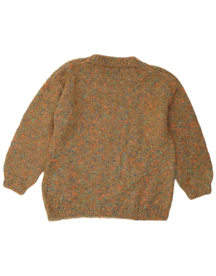 Vintage Womens Crew Neck Jumper Sweater UK 12 Medium Green Flecked