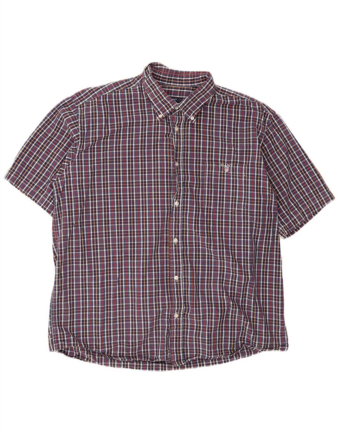 Gant Mens Short Sleeve Regular Fit Shirt 3XL Blue Check