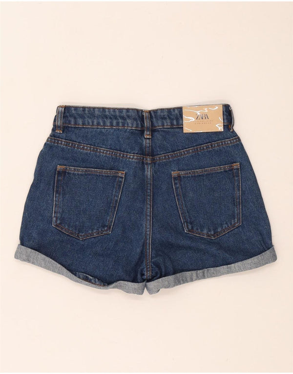 Zara Womens Denim Shorts EU 34 2XS W24 Blue Cotton