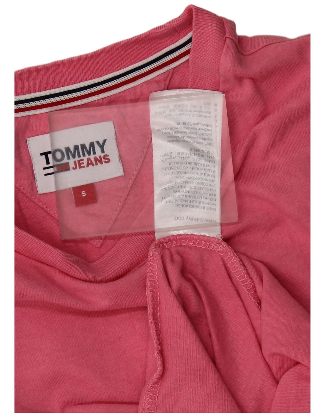 TOMMY HILFIGER Mens T-Shirt Top Small Pink Cotton