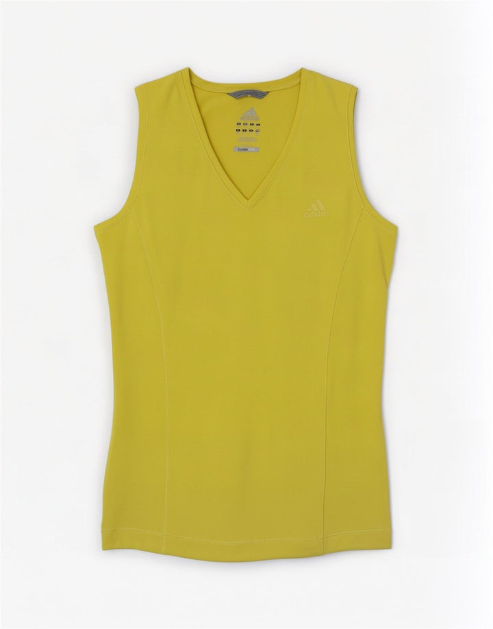 Adidas Womens Climalite Vest Top UK 14 Medium Yellow Polyester