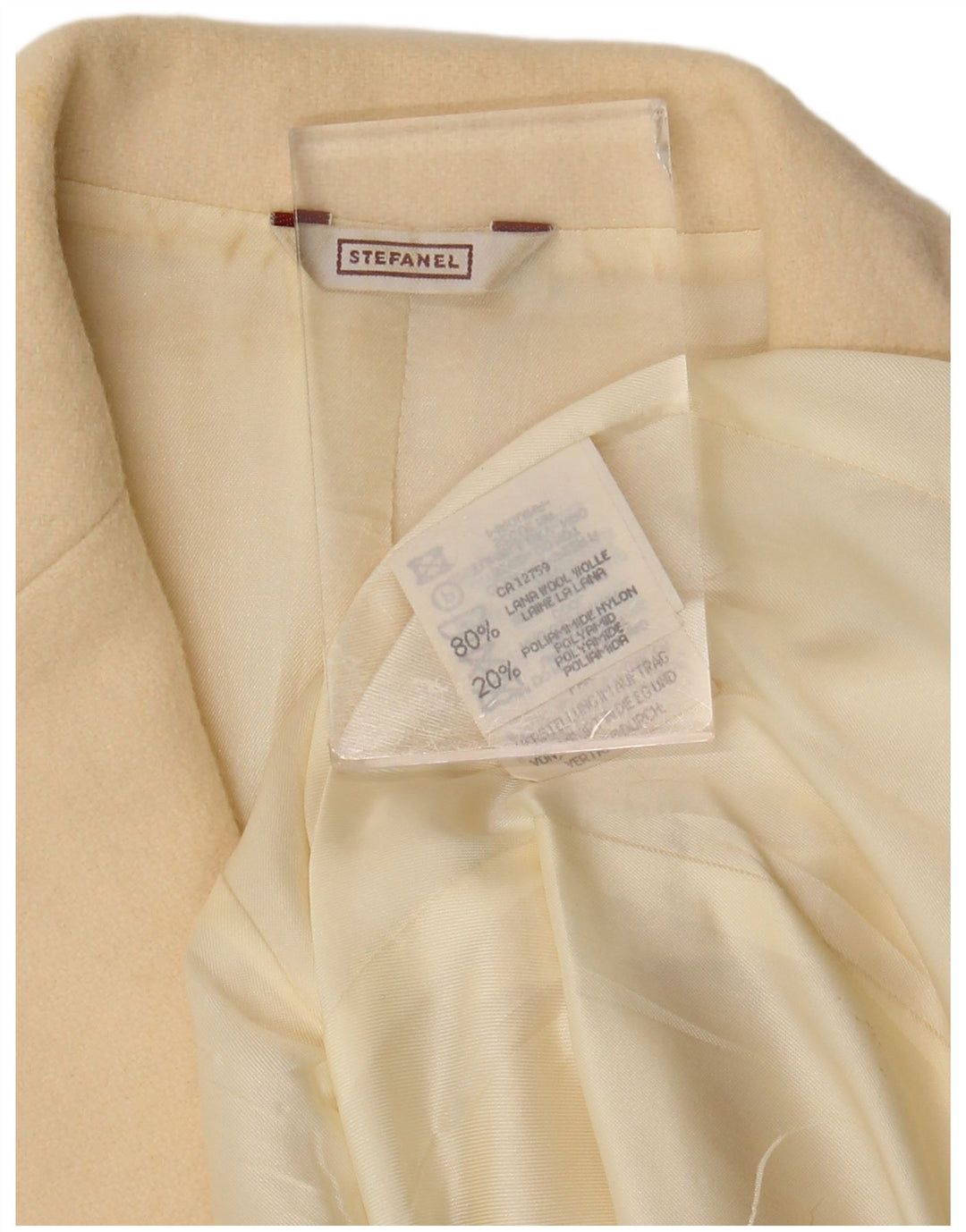 Stefanel Womens 3 Button Blazer Jacket UK 14 Medium Beige Wool