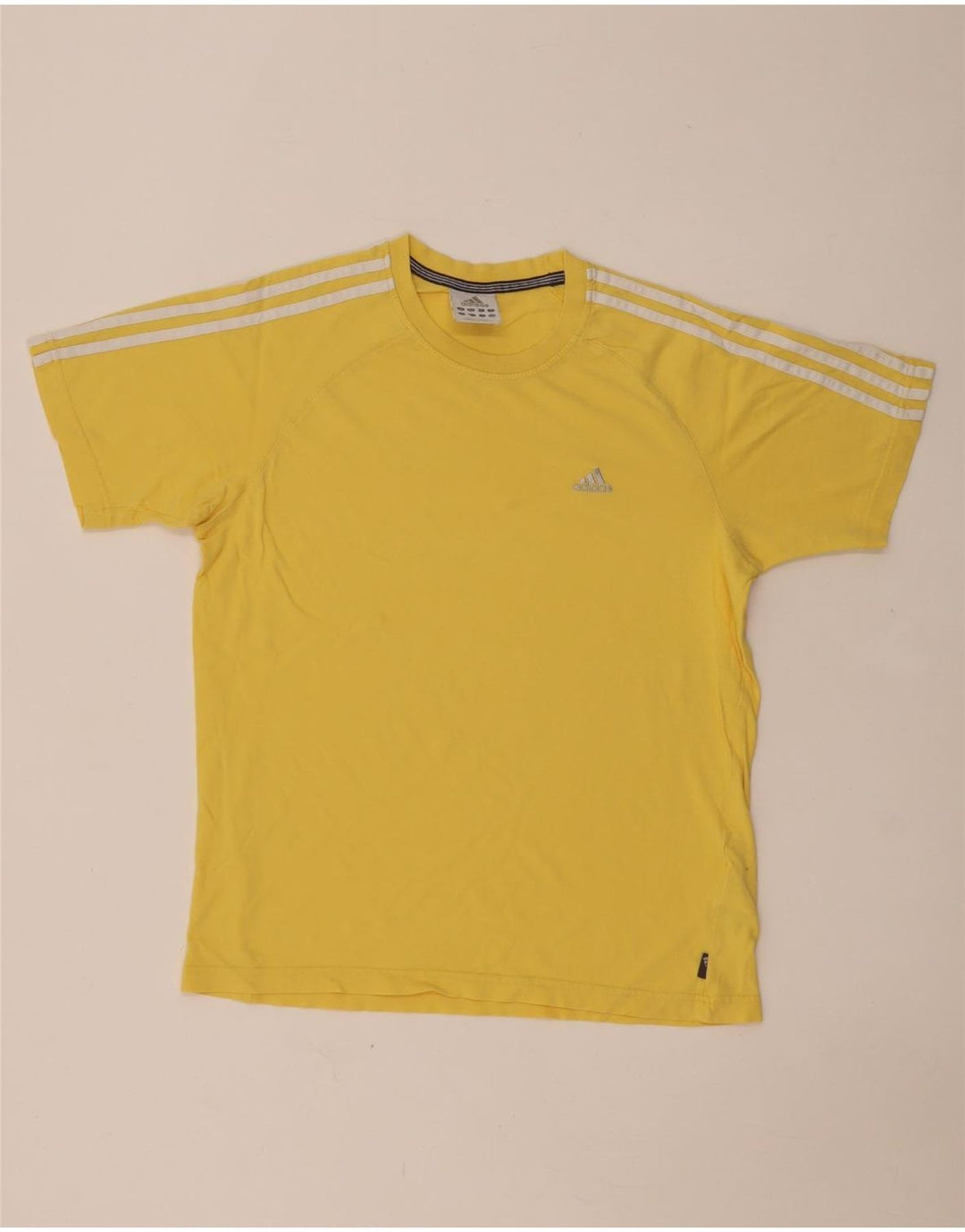 Adidas Mens T-Shirt Top Small Yellow Cotton