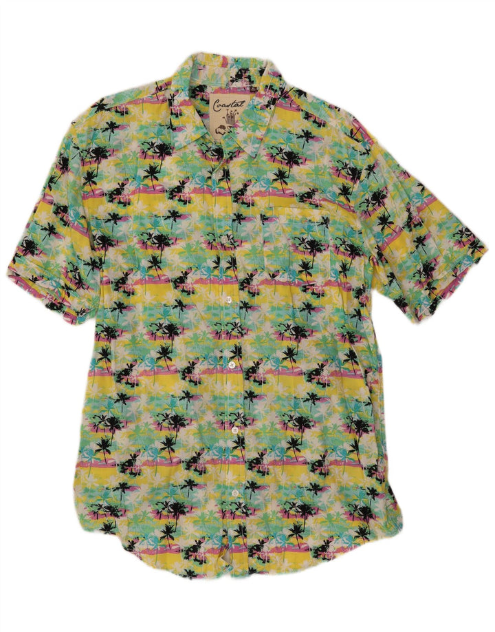 VINTAGE Mens Short Sleeve Shirt XL Multicoloured Cotton Hawaiian