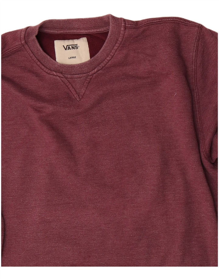 VANS Mens Sweatshirt Jumper Large Burgundy Cotton