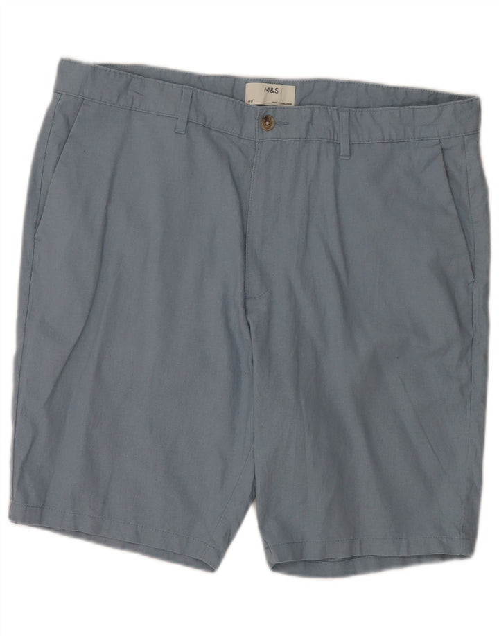 Marks & Spencer Mens Chino Shorts W40 XL Blue Linen