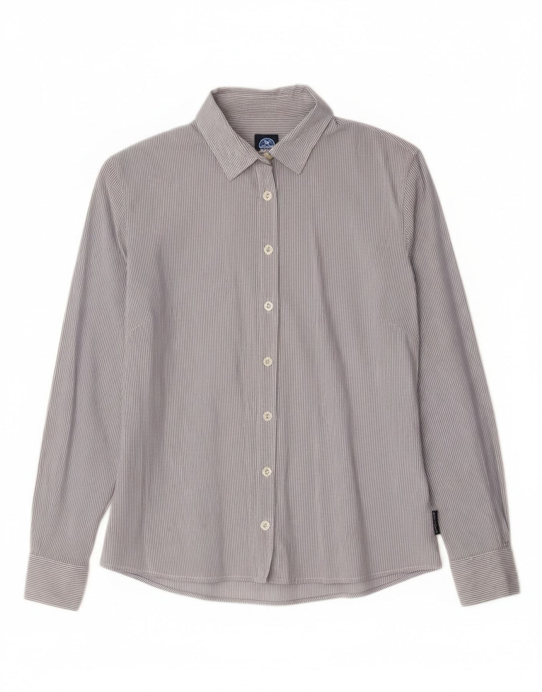 North Sails Womens Shirt UK 10 Small Blue Pinstripe Cotton