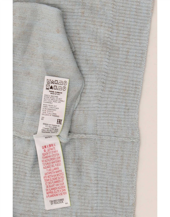 Marks & Spencer Womens Oversized Cardigan Sweater UK 16 Large Blue Flecked