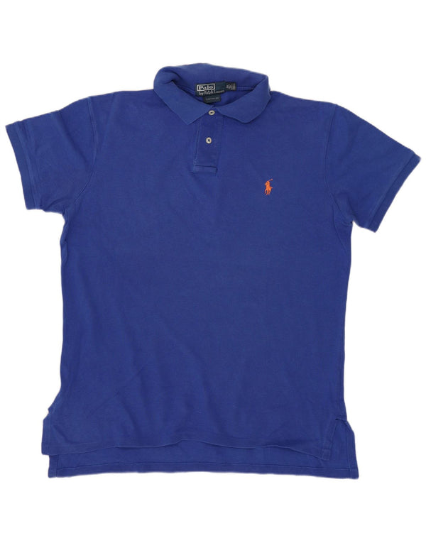 RALPH LAUREN Mens Custom Fit Polo Shirt Medium Blue Cotton