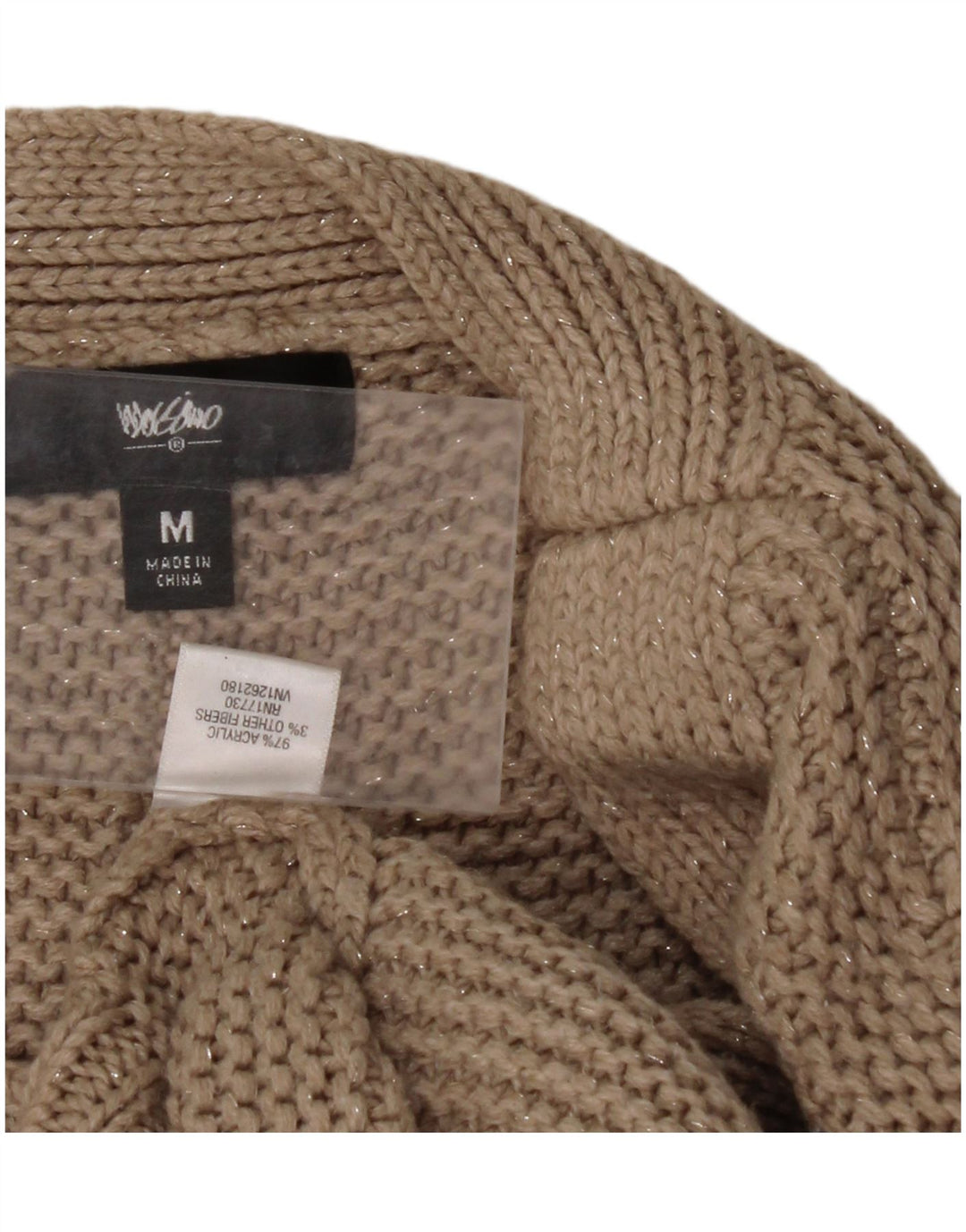 MOSSIMO Womens Oversized Boat Neck Jumper Sweater UK 14 Medium Beige