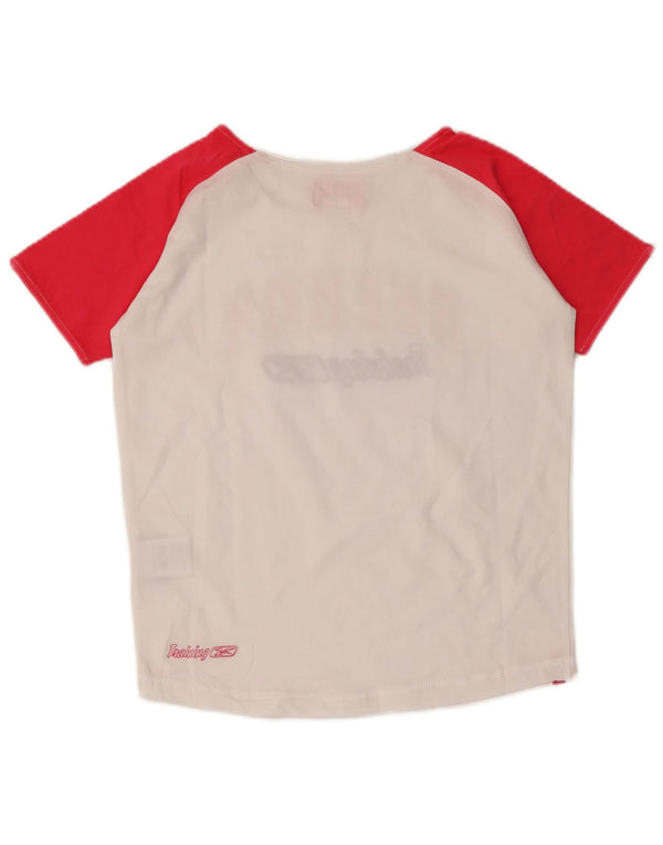 Reebok Girls Graphic T-Shirt Top 15-16 Years 2XL White Colourblock Cotton