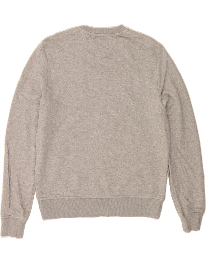 TOMMY HILFIGER Mens Graphic Sweatshirt Jumper Small Grey Cotton Vintage Tommy Hilfiger and Second-Hand Tommy Hilfiger from Messina Hembry 