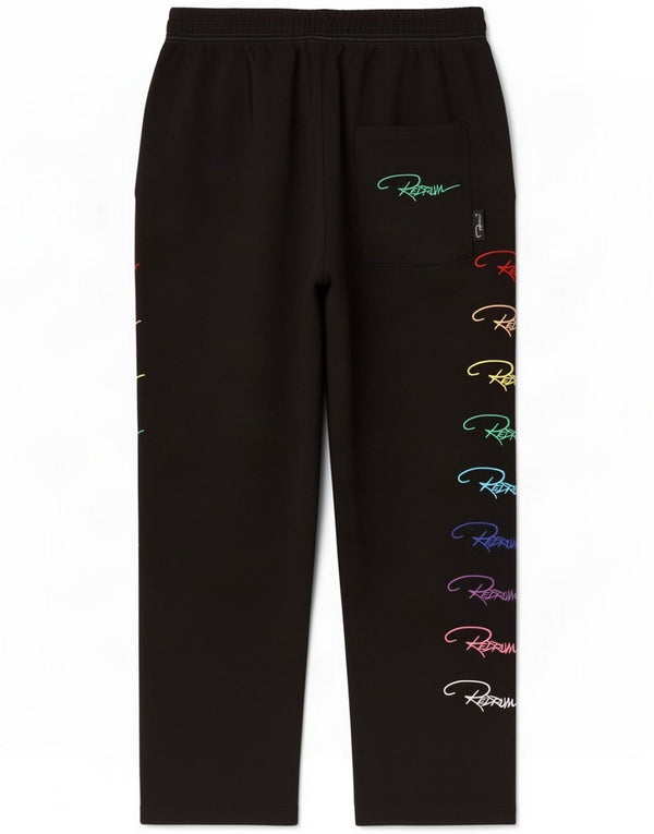 Redrum Mens Graphic Tracksuit Trousers Large Black Cotton