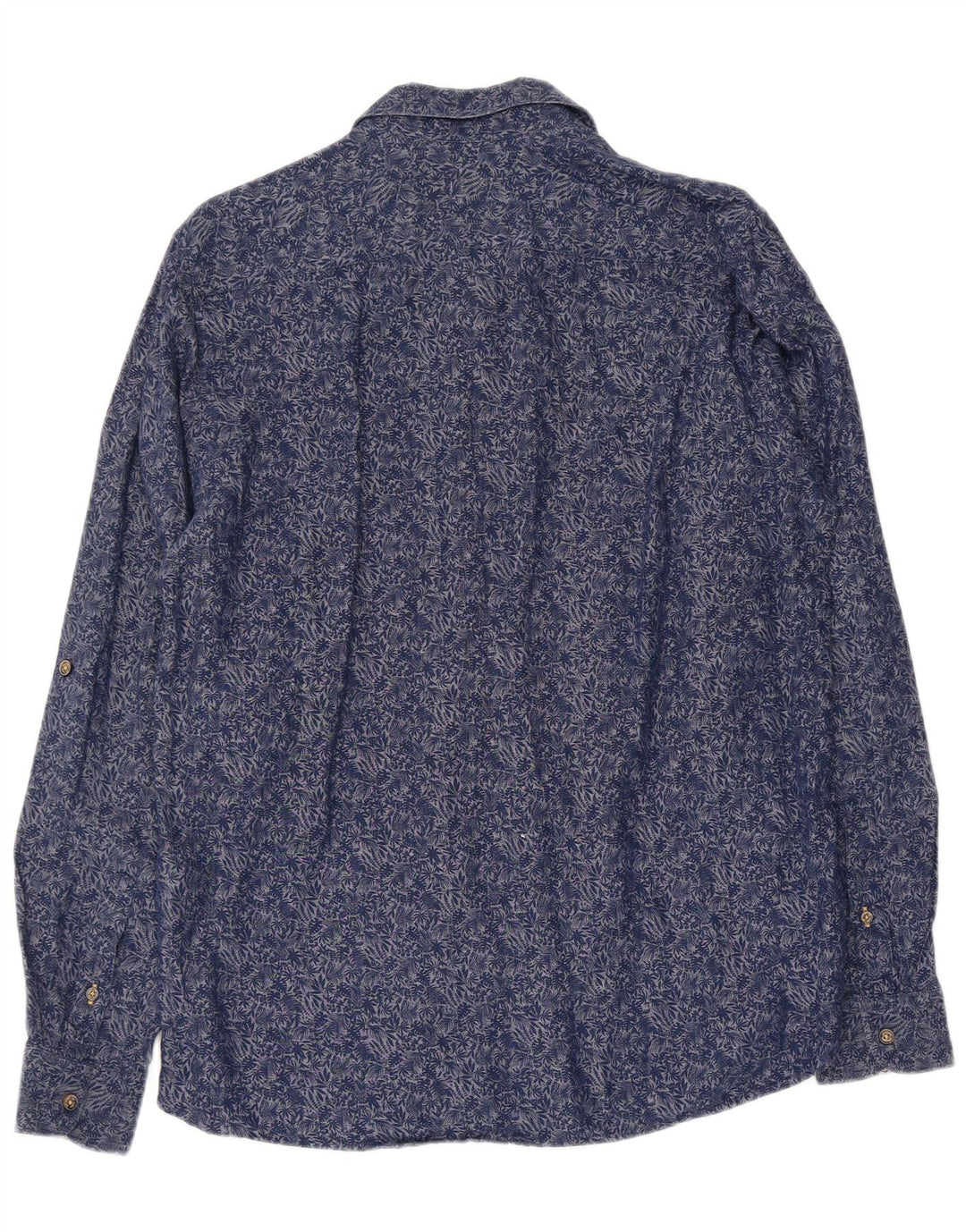 TED BAKER Mens Shirt Size 4 Large Navy Blue Floral Cotton