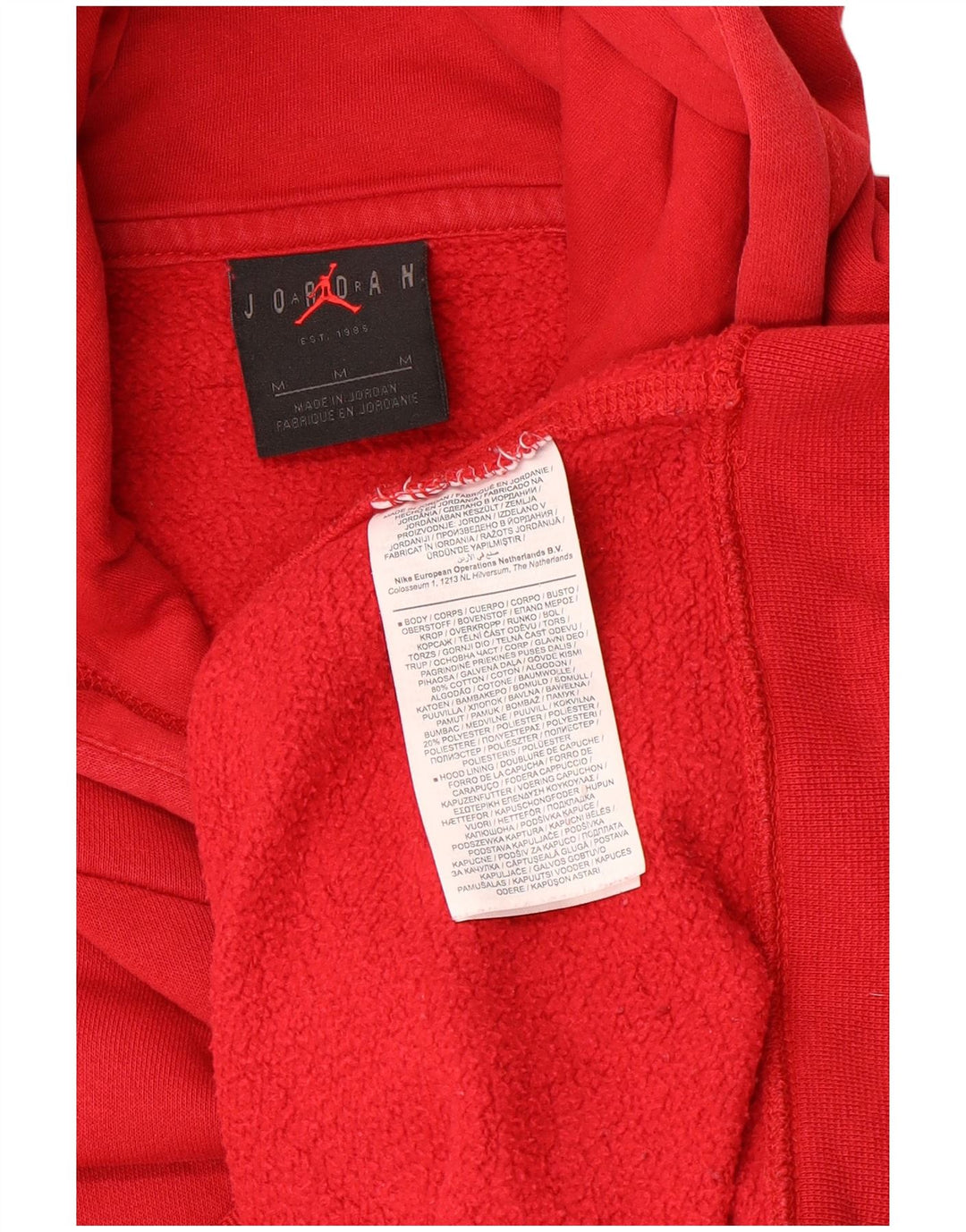 Jordan Mens Hoodie Jumper Medium Red Cotton