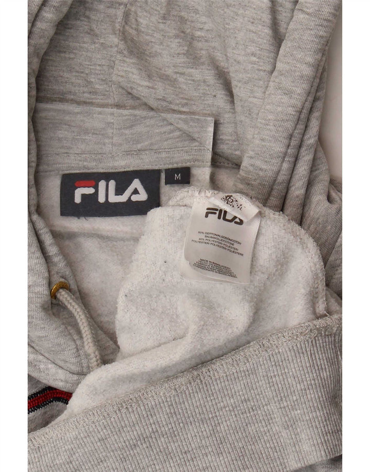 Fila Mens Graphic Hoodie Jumper Medium Grey Cotton