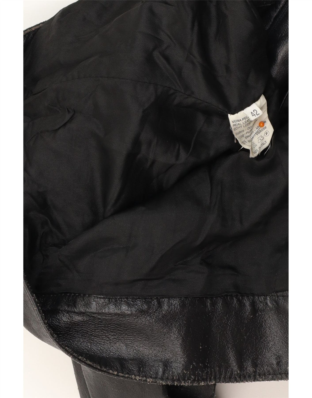 VINTAGE Womens Leather Racer Jacket IT 42 Medium Black Leather