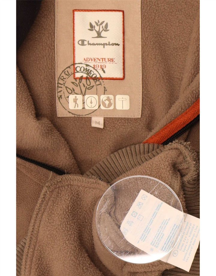 Champion Mens Fleece Jacket UK 38 Medium Brown Polyester