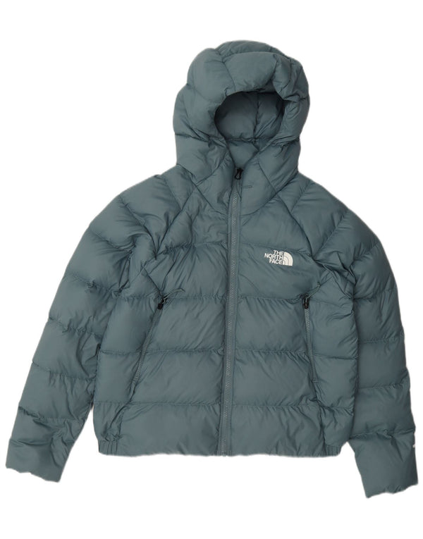 The North Face Womens Hooded Padded Jacket UK 14 Large Green Nylon