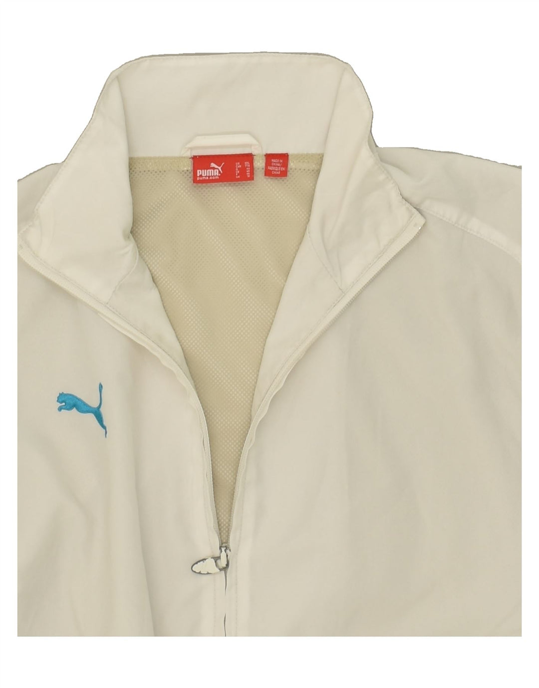PUMA Womens Tracksuit Top Jacket UK 18 XL White Polyester | Vintage Puma | Thrift | Second-Hand Puma | Used Clothing | Messina Hembry 