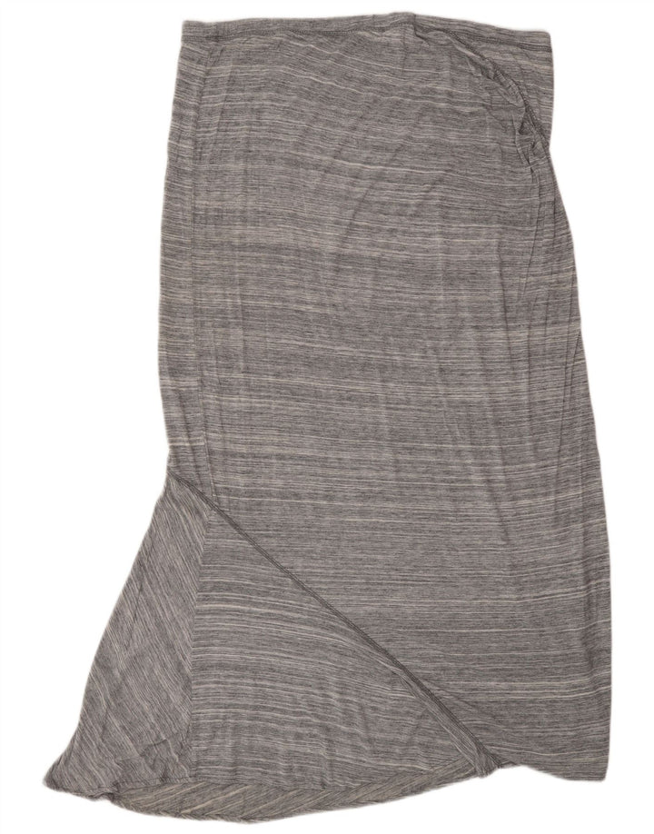 MOSSIMO Womens Maxi Skirt XL W38 Grey Pinstripe Rayon