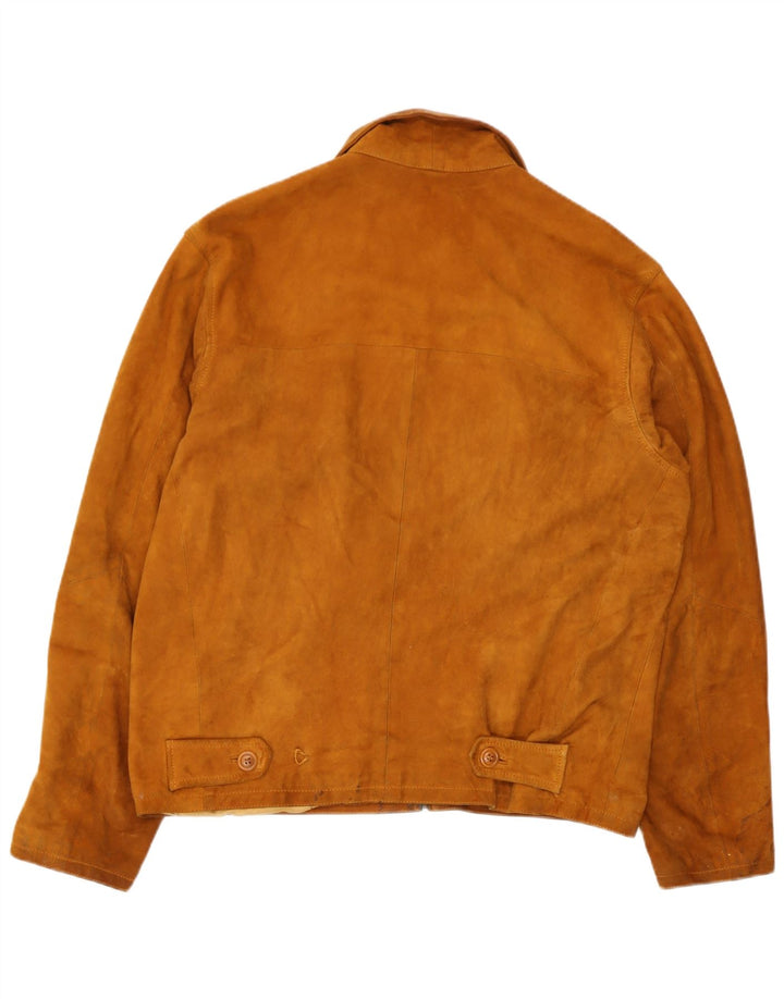 Vintage Mens Suede Jacket IT 50 Large Brown Leather