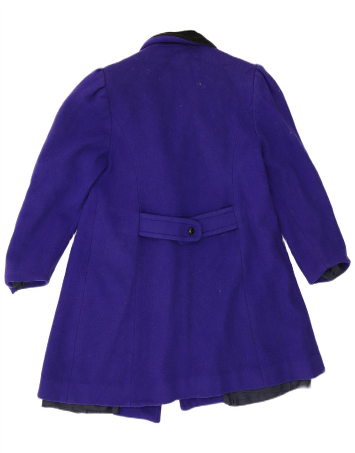 Vintage Womens Double Breasted Coat UK 14 Medium Purple Wool