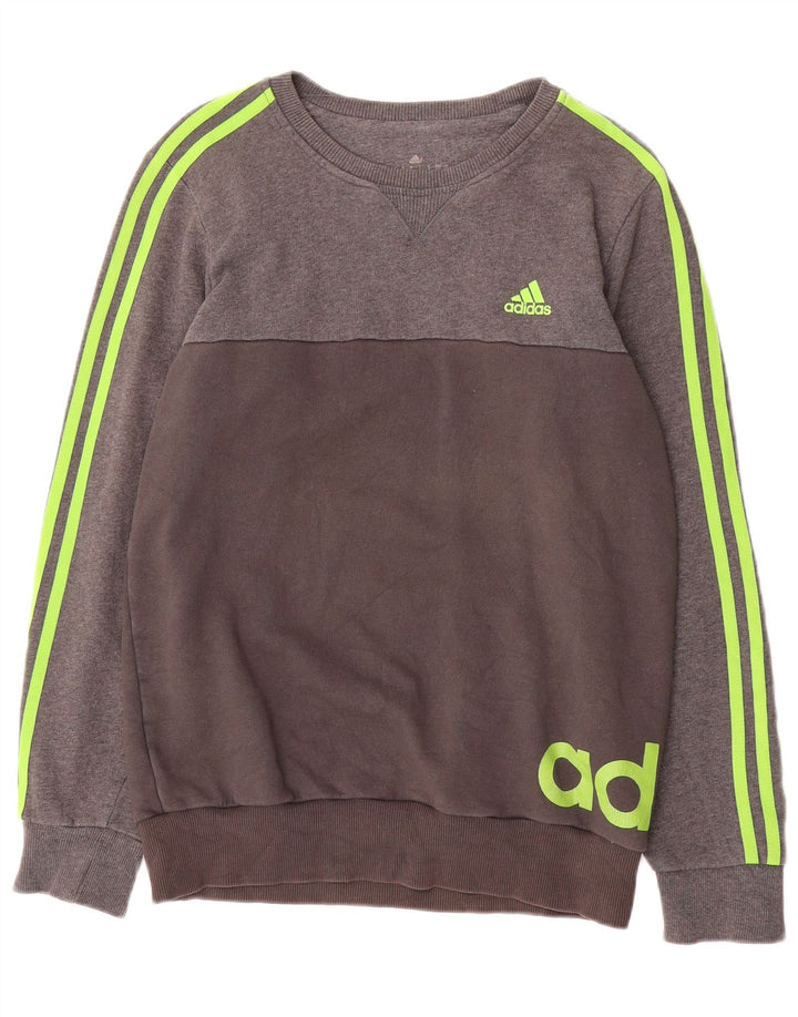 Adidas Mens Graphic Sweatshirt Jumper Small Grey Cotton