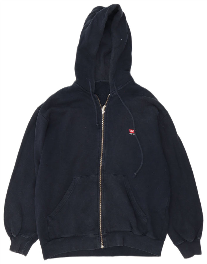 Levi's Mens Zip Hoodie Sweater Medium Navy Blue Cotton